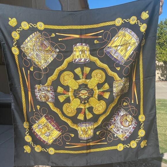 Hermes Les Tambours by Joachim Metz vintage scarve
